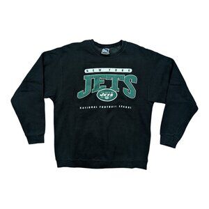 Vintage 1990s NFL New York Jets Pro Player Spell Out 3D Graphic Sweatshirt Sz L